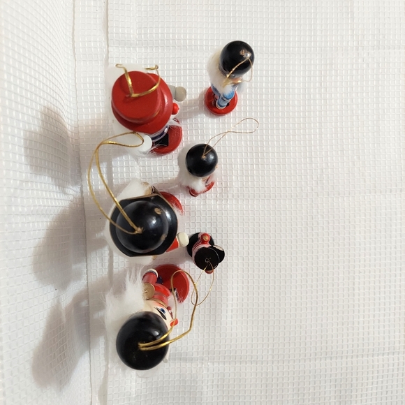 Nutcracker Christmas Tree Ornaments Set Of 6 Wood Free Standing - Picture 4 of 6